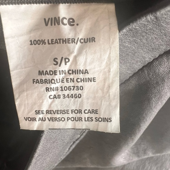 Vince 100% Leather Suede Black skinny leggings Size S / P - Picture 8 of 10